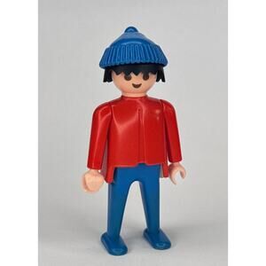 Vintage 1974 Geobra Figure Guy Man Red Shirt Blue Hat Pants 3140, 3570, 3561